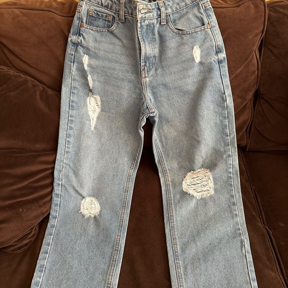 Cuidado Con El Perro Brand High Rise Distressed Blue Jeans